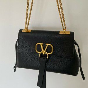 Valentino Garavani Black Leather Crossbody Handbag